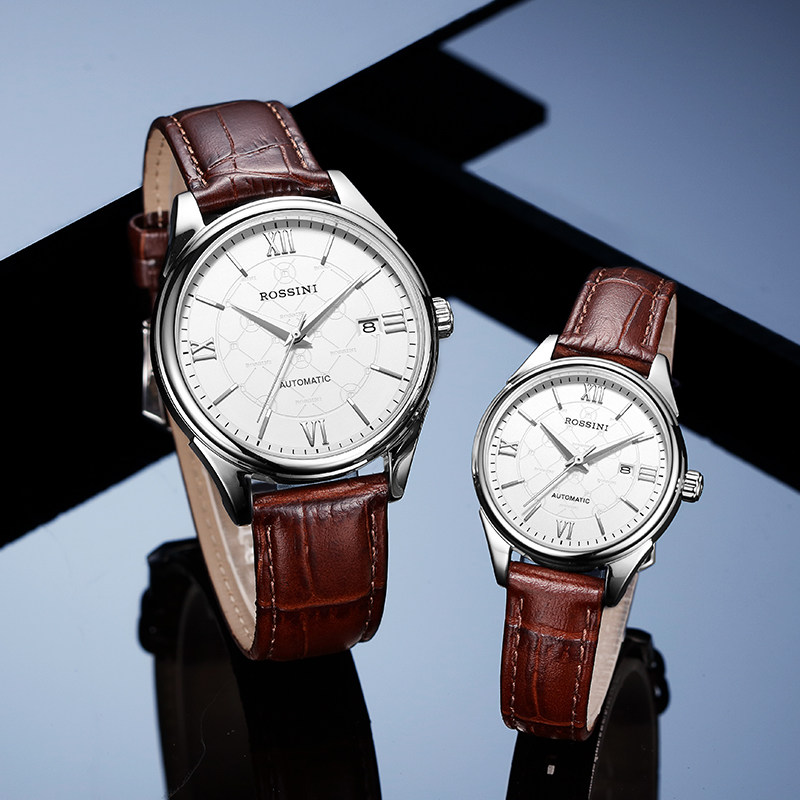 罗西尼正品手表男自动机械表男士时尚休闲皮带手表礼品514577