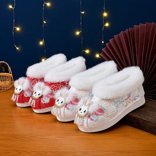 Zapatos de algodón Hanfu para niños de invierno Yuexiuxi