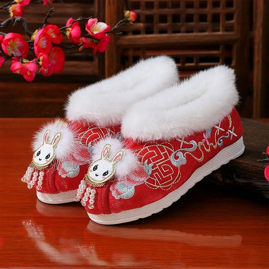 Zapatos de algodón Hanfu para niños de invierno Yuexiuxi