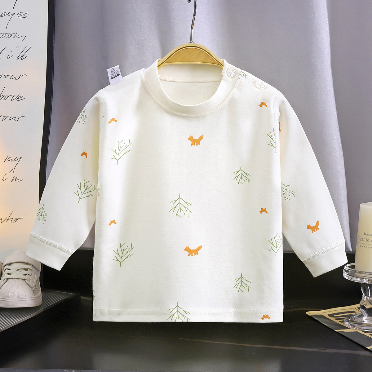 宝宝无骨长袖上衣婴幼儿纯棉秋衣睡衣男童女童家居服打底衣,淘宝优惠券,粉丝福利购,淘宝优惠卷