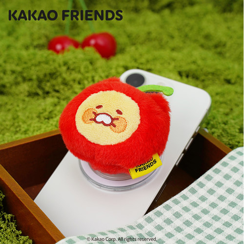 kakao friends中国限定毛绒磁吸手机支架水果头套Ryan屁桃冰箱贴 - 图2