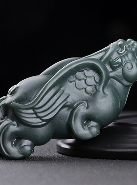 涵怡塔青玉飞天貔貅和田玉手把件