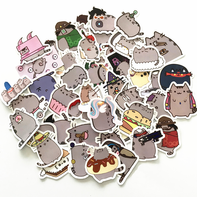 TD ZW 100Pcs/lot Cartoon Cat Stickers For Snowboard Laptop - 图0