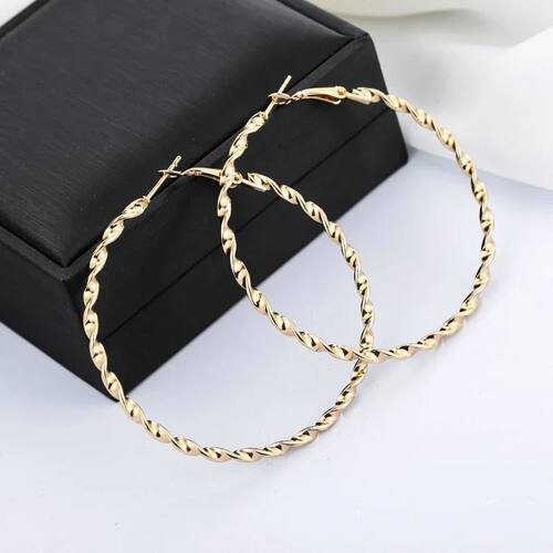 New Fashion Sliver Gold Color Big Hoop Earrings Hoops - 图2