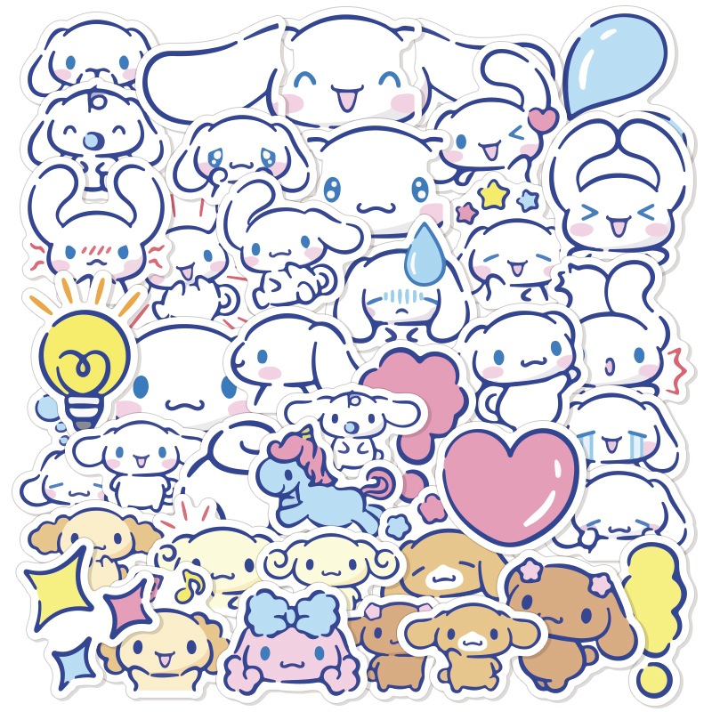 New 40pcs Sticker Cinnamoroll Sticker Cartoon Big Eared Dog-图0