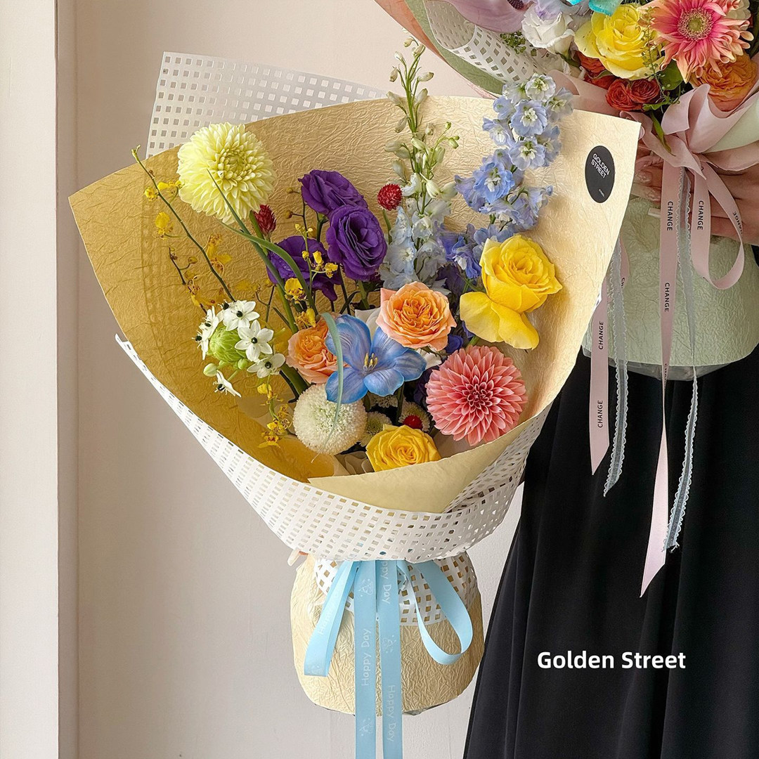 槿丛高级手工石纹纸肌理纸花店花束褶皱包花纸礼物包装纸花艺资材,淘宝优惠券,粉丝福利购,淘宝优惠卷