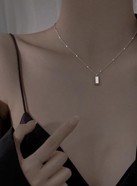 小金条项链女新款网红简约设计学生感2023年新款一夜暴富锁骨项链