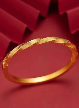 新款结婚用品龙凤手镯中式婚礼沙金首饰双喜婚庆手镯仿真不掉色