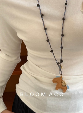 2026新款马上有钱编绳串珠项链高级感小众设计毛衣链时尚气质项饰