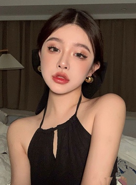 黑色超大蝴蝶结发夹夸张顶夹显脸小拍照后脑勺横夹卡子发饰头饰