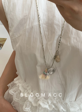 波西米亚ins风小众设计感海星流苏吊坠项链小众百搭毛衣链可调节