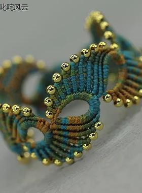 手编绳diy材料包手工编织奶咖色小蝴蝶手链藏式手绳孔雀手环材料