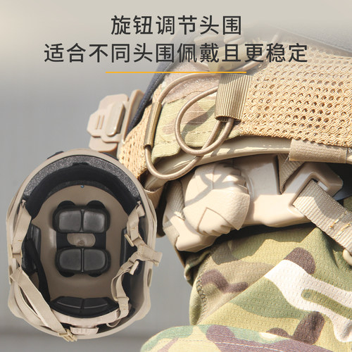 战术兵FAST战术头盔风扇防雾全脸面具套装军迷cs野战装备三级头 - 图2