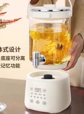 5L大容量带水龙头玻璃养生壶