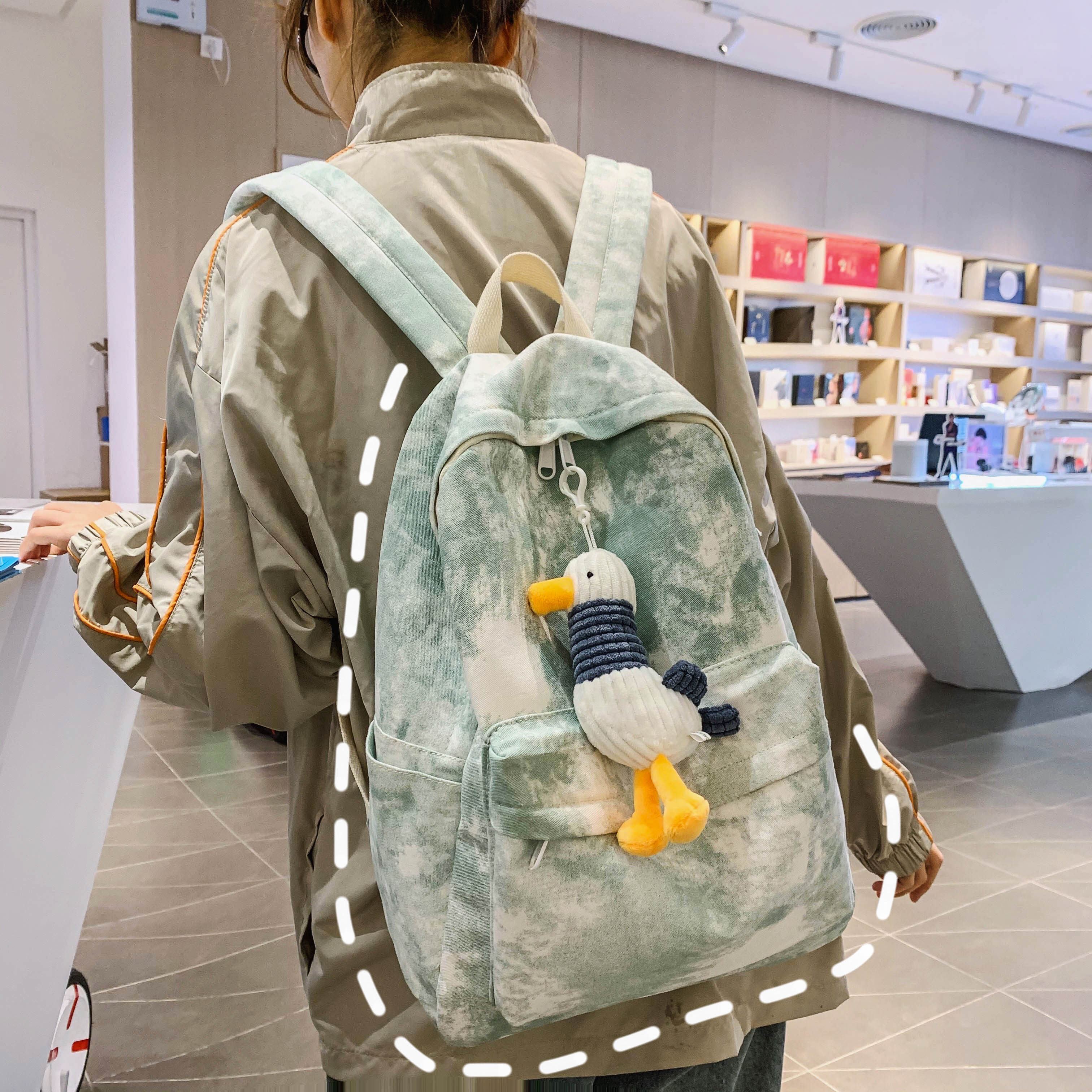 ins风女韩版高中原宿初中生双肩包 潮妮优包双肩背包