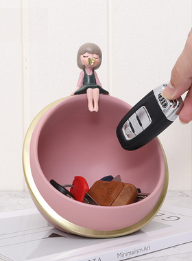 ins风泡泡女孩北欧钥匙收纳摆件