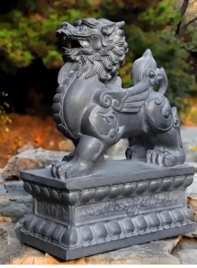 嘉祥石雕青石貔貅一对镇宅商铺公司室外庭院门口祥瑞摆件青石貔貅