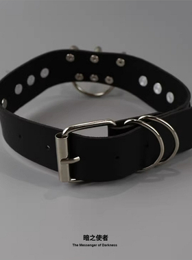 个性夸张铆钉圆环项圈朋克哥特亚文化皮质颈带潮酷摇滚辣妹choker
