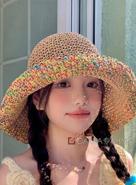 姜妍同款CA4LA防晒宽檐渔夫帽