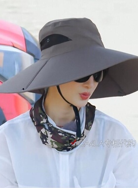 ca4la金晨同款大檐防晒渔夫帽女