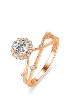 s925纯银排戒钻戒莫桑石镀PT950 铂金戒指女1克拉婚戒树枝不对称