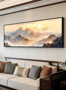 雅韵客厅新中式背有靠山装饰画