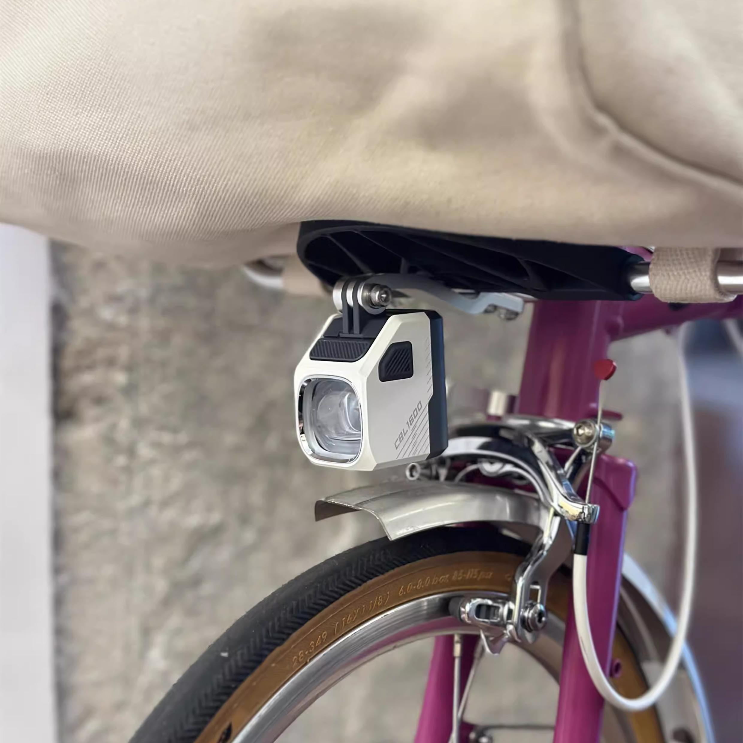 H&H适用brompton小布折叠自行车配件猪鼻灯架gopro转接座灯座 - 图2