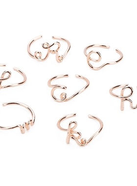 Unisex Gold Silver Color A-Z 26 Letters Initial Name Rings