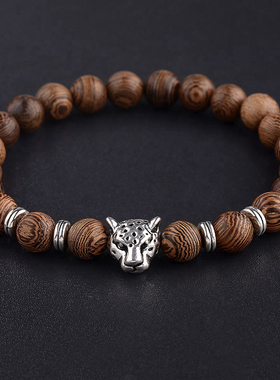 Hot Men Natural Wood Beads Cross Bracelets Onyx Meditation
