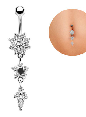Sexy Dangled Navel Piercing Ombligo 27 Colors Flower Belly