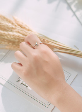 NewWhite Cubic Zircon Fish Adjustable Silver Ring Fairy Tale