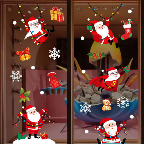 圣诞节饰品场景布置橱窗装饰玻璃门窗贴画儿童幼儿园礼品静电贴纸 - 图3