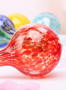 彩色玻璃浇花器圆球形状自动浇水器摆件饰品滴灌工具出差懒人用品