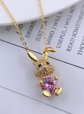 Exquisite and cute pink big teeth little white rabbit