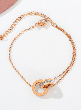 Elegant Crystal Chain Bracelet Fashion Roman Number