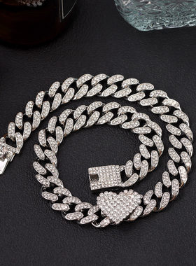 Iced Out Miami Curb Cuban Chain Necklace Fom Women Gold