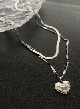 2023 New Arrival Titanium Steel Simple Letter Love Pendant