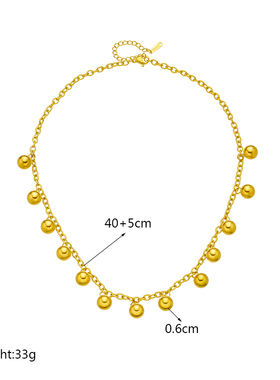 2024 316L Stainless Steel Geometric Ball Beads Pearl Chain N
