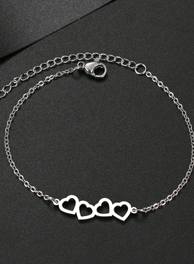 Stainless Steel Bracelets Classic Sweet Hollow Heart
