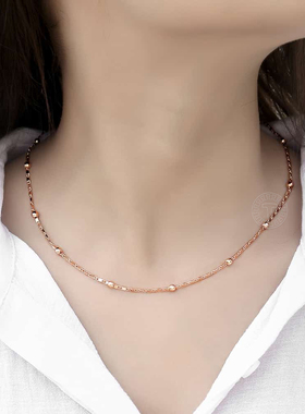 585 Rose Gold Color Jewelry Set for Women Marina Bead Link