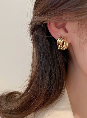 Fashion Glossy Three-Layer Textured Intersecting Knot