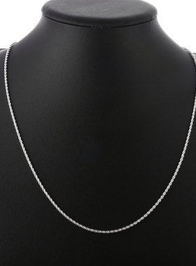 925 Silver 2mm 16-30 Inch Rope Chain Necklace For Woman Man
