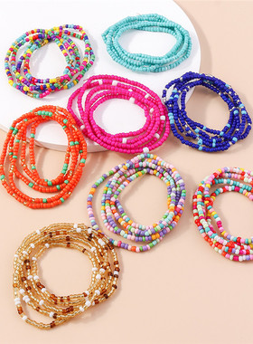 Bohemian Handmade Beaded Bracelet for Women Summer Multi Lay