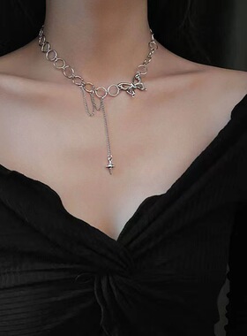 Fashion Choker Necklace for Women Silver Color Butterfly