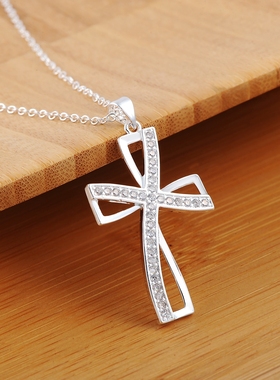 Promotions 925  silver necklace charm for women cyrstal