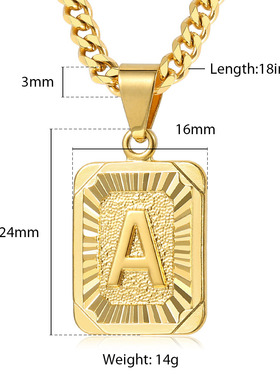 Hot Sale Initial Necklace for Women Men 26 Letters Pendant