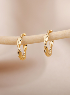 Stainless Steel Bamboo Hoop Earrings For Woman Cute Korean