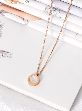 Elegant Chain Choker Fashion Roman Digital Pendant