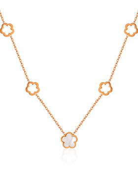 Elegant White Shell Flower Chain Necklace For Women Fashion