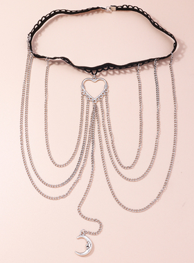 Fashion Simple Boho Silver Color Moon Leg Chain For Women Se
